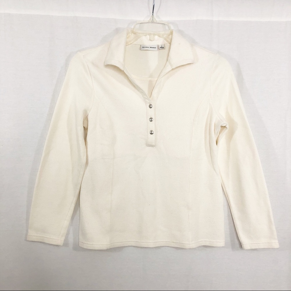 Studio Works Soft Corduroy Long Sleeve Top, Size Small